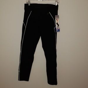 NWT Nygard Slims PETITE Black Leggings White Trim